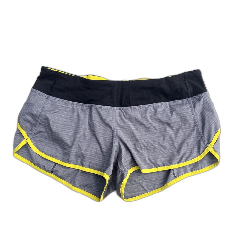Lululemon Speed Shorts Twisted Stripe Fossil-Split Pea-Black‎ Size 10 Running